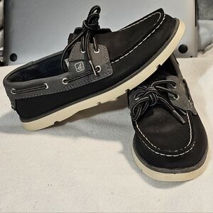 Sperry Top-Sider Leeward Boat Shoe/Deck Shoe, Navy/Gray, Size 3M Big Kids, VGUC!